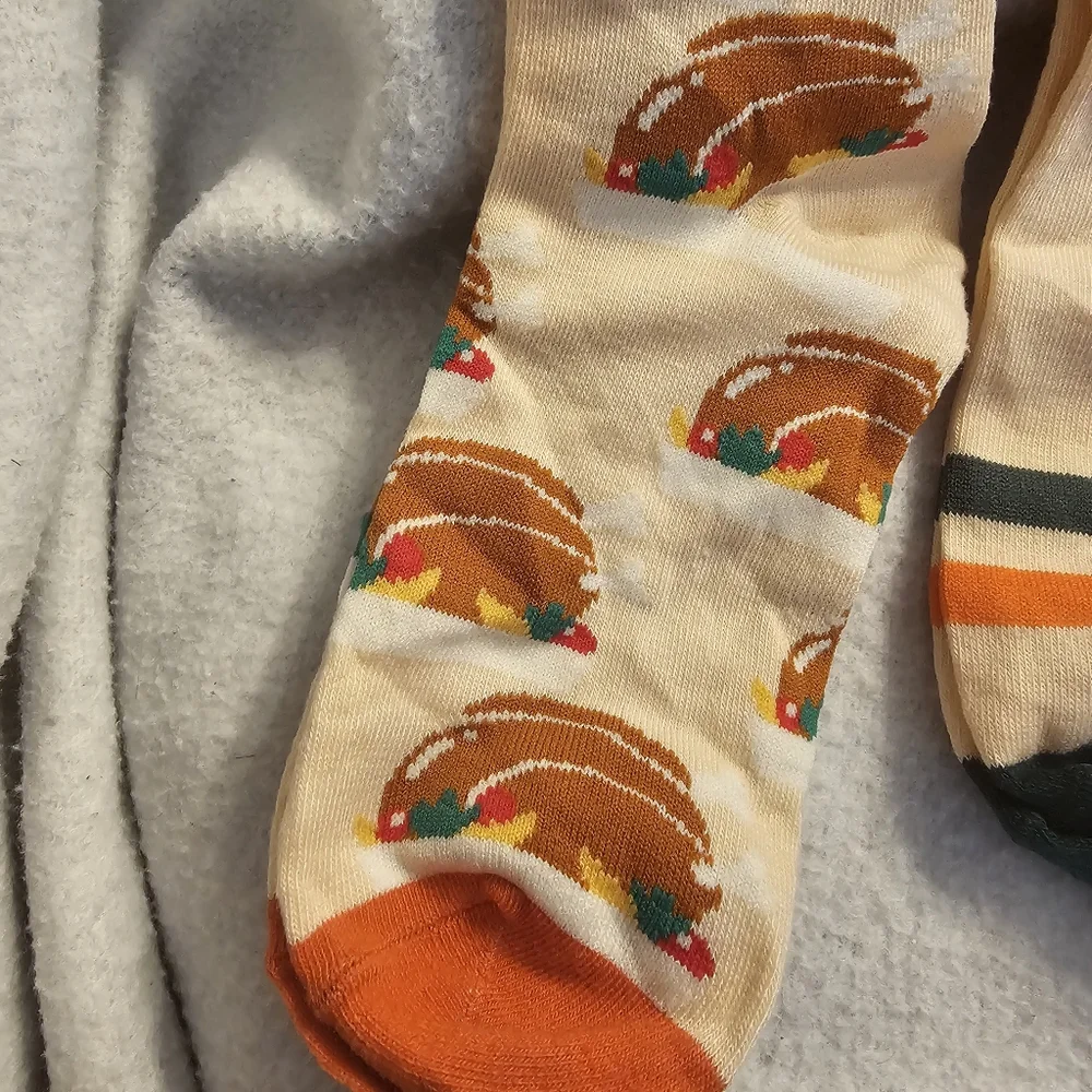 Set Of Three Fall Thanksgiving Turkey New Socks